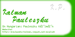 kalman pauleszku business card